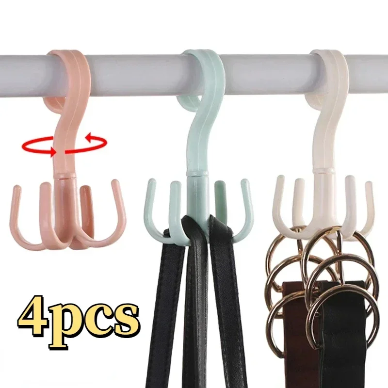 

1/2/4Pcs 306° Rotating Hanger Hooks Space Saving Wardrobe Organizer Clothes Rack Bag Shoes Scarf Hanger Closet Hanging Holder