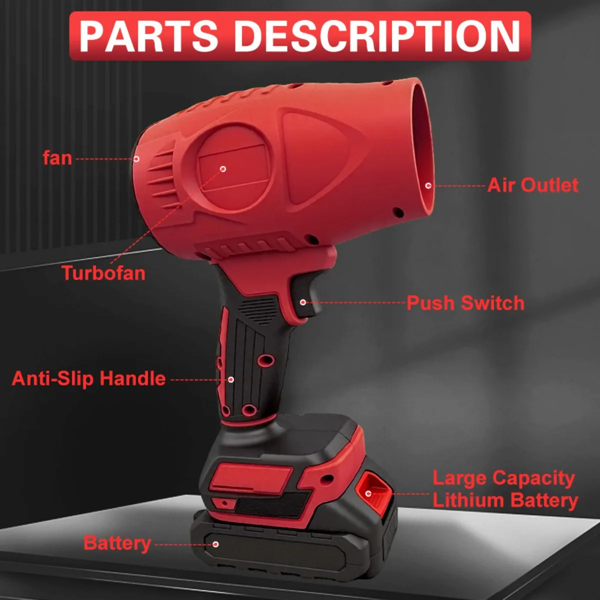 مجفف شعر توربو جيت، منفاخ أوراق شجر لاسلكي كهربائي Rpm، مجفف شعر نفاث 21 فولت، منفاخ هواء عالي الضغط، منفاخ سيارة محمول باليد #4