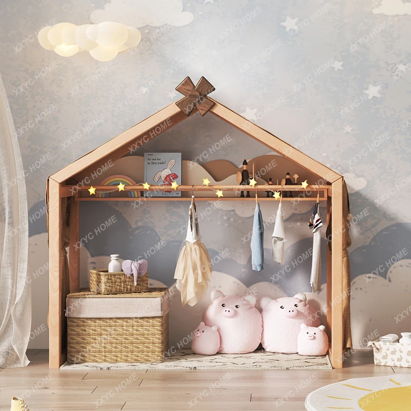 Little Windmill Storage Rack Solid Wood Tent Indoor Children's Small House Boy Toy House Children's Room Girl Reading Corner