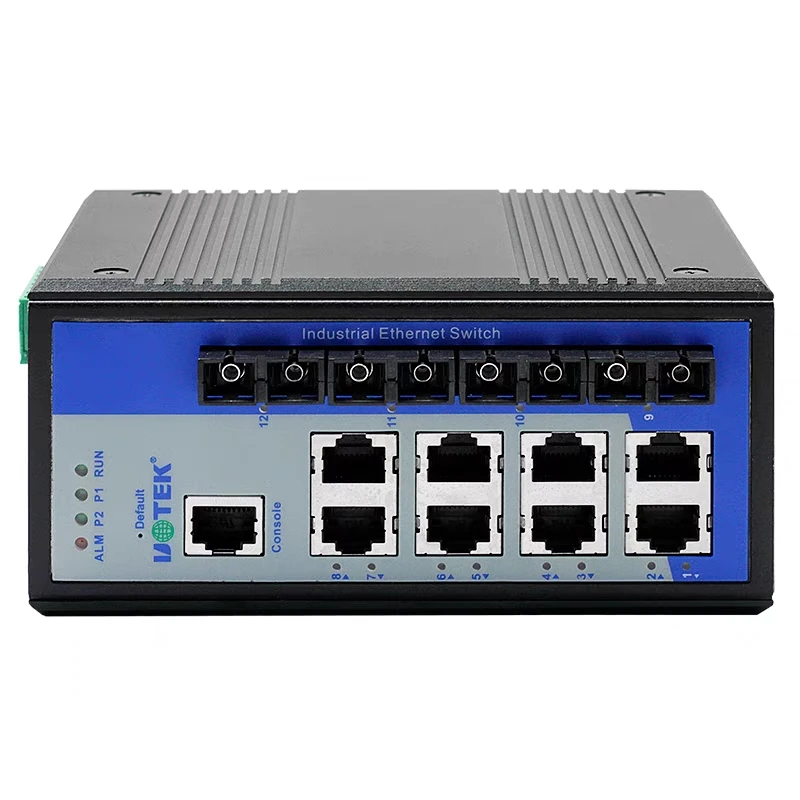 UT-62408F-8T4SC-BNF Industrial Ethernet Switch with Four Optics and Eight Electric 100Mbps Network Management