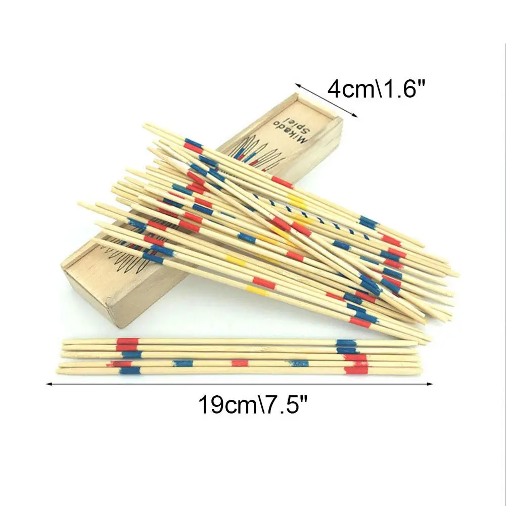 مجموعة واحدة من أعواد التقاط ميكادو سبيل التقليدية مع صندوق لعبة متعددة اللاعبين ألعاب لوحية خشبية تعليمية للأطفال مع صندوق خشبي #6