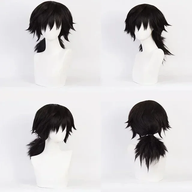 Anime Demon Slayer: Kimetsu no Yaiba Tomioka Giyu Kospy Kos Tsume Accessoires Suit Uniformen Kos Tsume S Pruik Child Adult Party Gift