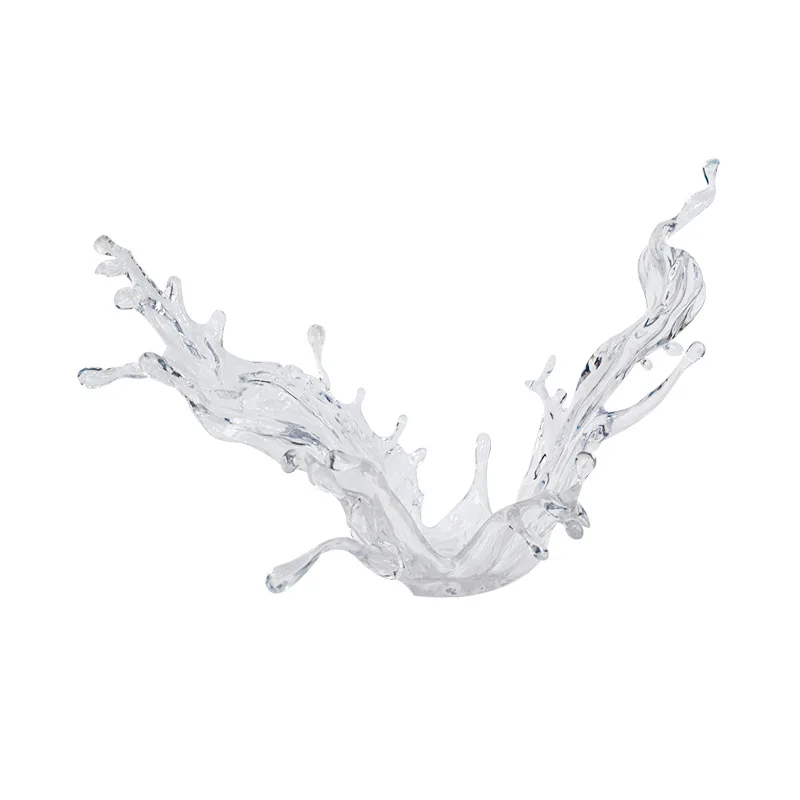 

Crystal transparent wave ornament hotel lobby artwork sculpture modern light luxury entrance large decorative crafts