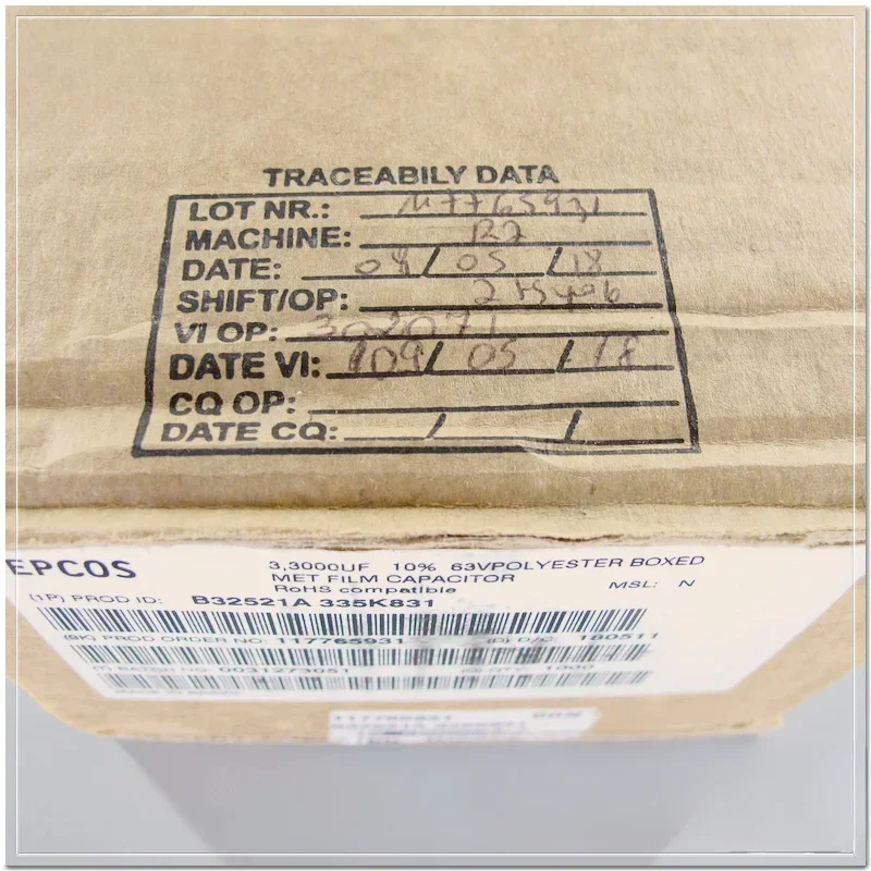 10PCS/50PCS EPCOS B32521 Serie 63V3.3uF 10% Audio MKT Condensatori a film Passo del piede 10mm HiFi