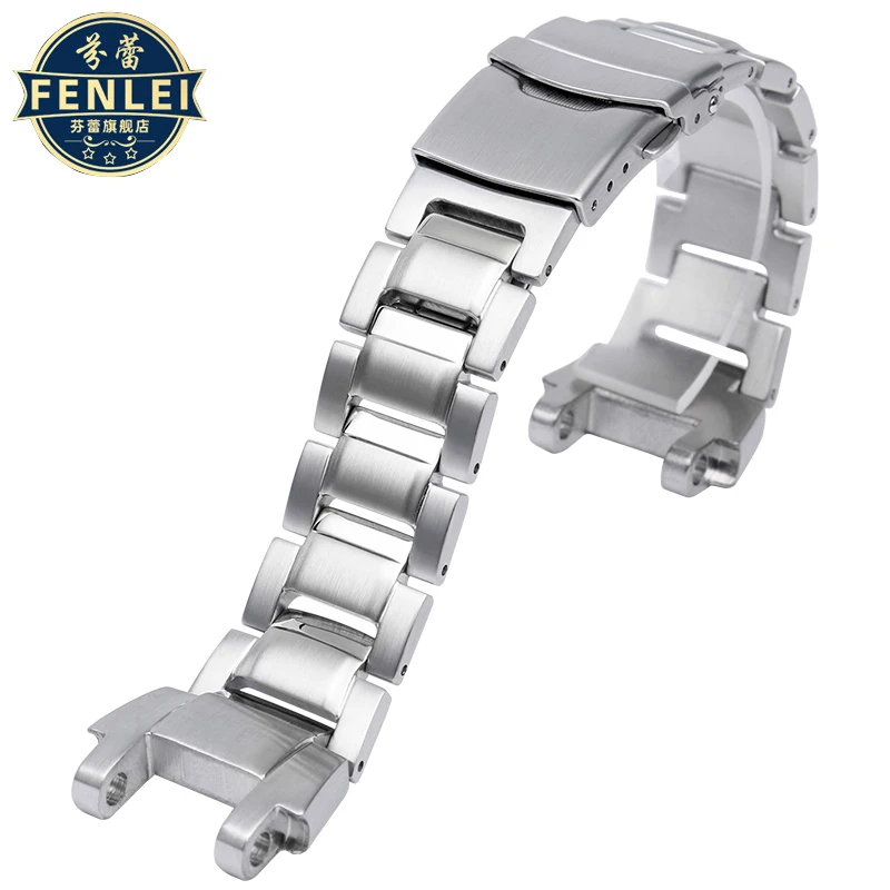 Stainless Steel Notched Strap For Casio G-Shock MTG-B1000 Wristband Men Matte Metal Solid Watch band Bracelet 26MM Accessories