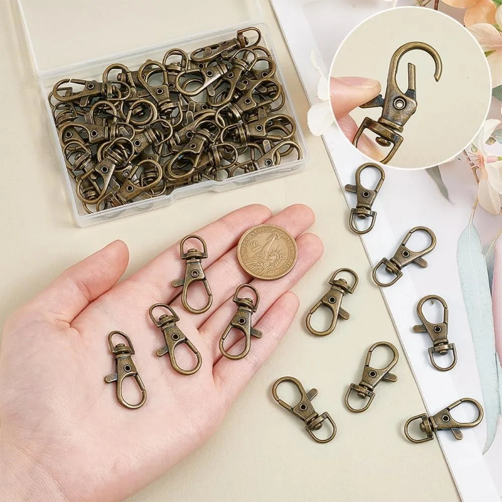 50 قطعة معدنية جراد البحر مخلب المشابك قطب اسهم الزناد خطاطيف قافلة للقفل حزام 35x13 مللي متر ل سلسلة مفاتيح مكرامية حلقات المفاتيح لتقوم بها بنفسك صنع عدة