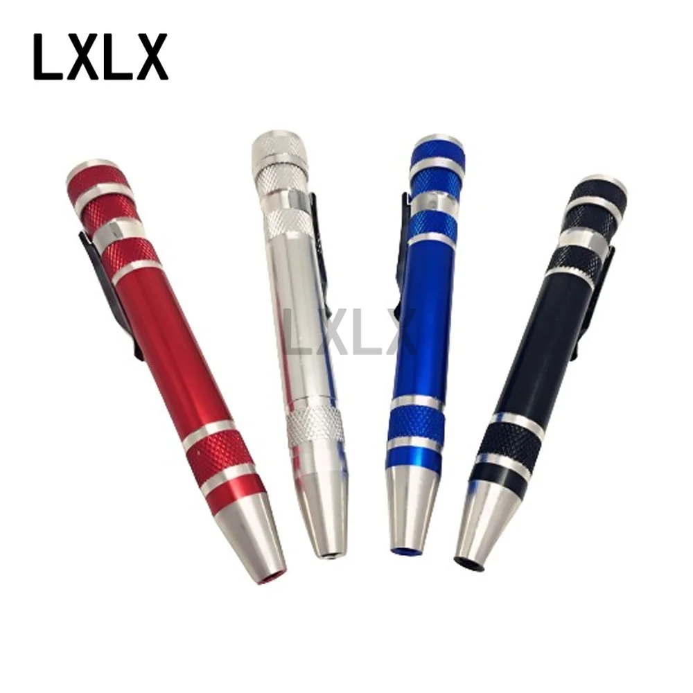 LXLX1 10PCS DIY Cell Phone Repair Tool Removal Screwdriver Aluminum Alloy Pen Shape 8 in 1 Screwdriver