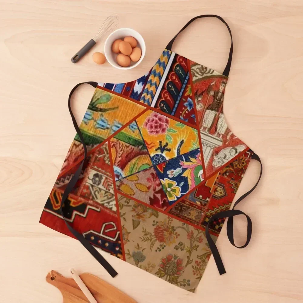 

Patchwork,Bohemian Patchwork Apron Chef Uniform kitchen woman For Hairdresser Cute Kitchen Apron