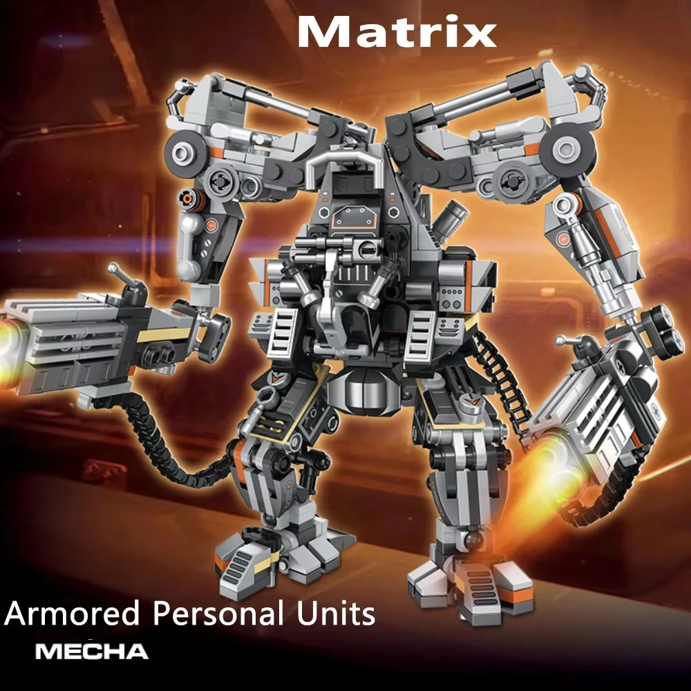 

Строительные блоки Fighter Armor, оснащенные двумя тяжелыми машинными пистолетами и цепями-пулями, крутыми деталями сборки, мужской коллекцией