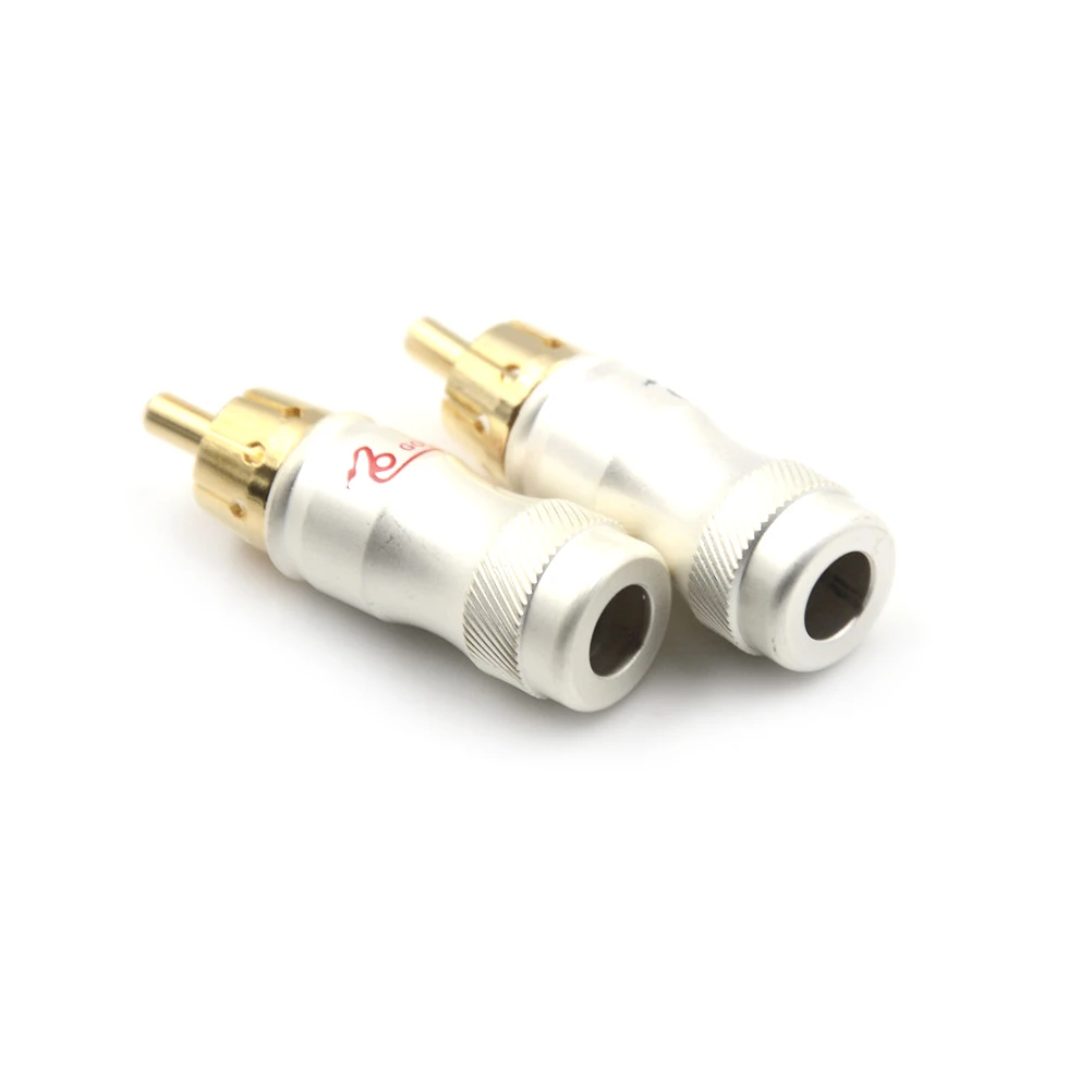 4 Stück vergoldeter Cinch-Stecker, HiFi-Audiokabel, Audio-Video-Anschluss-Adapter