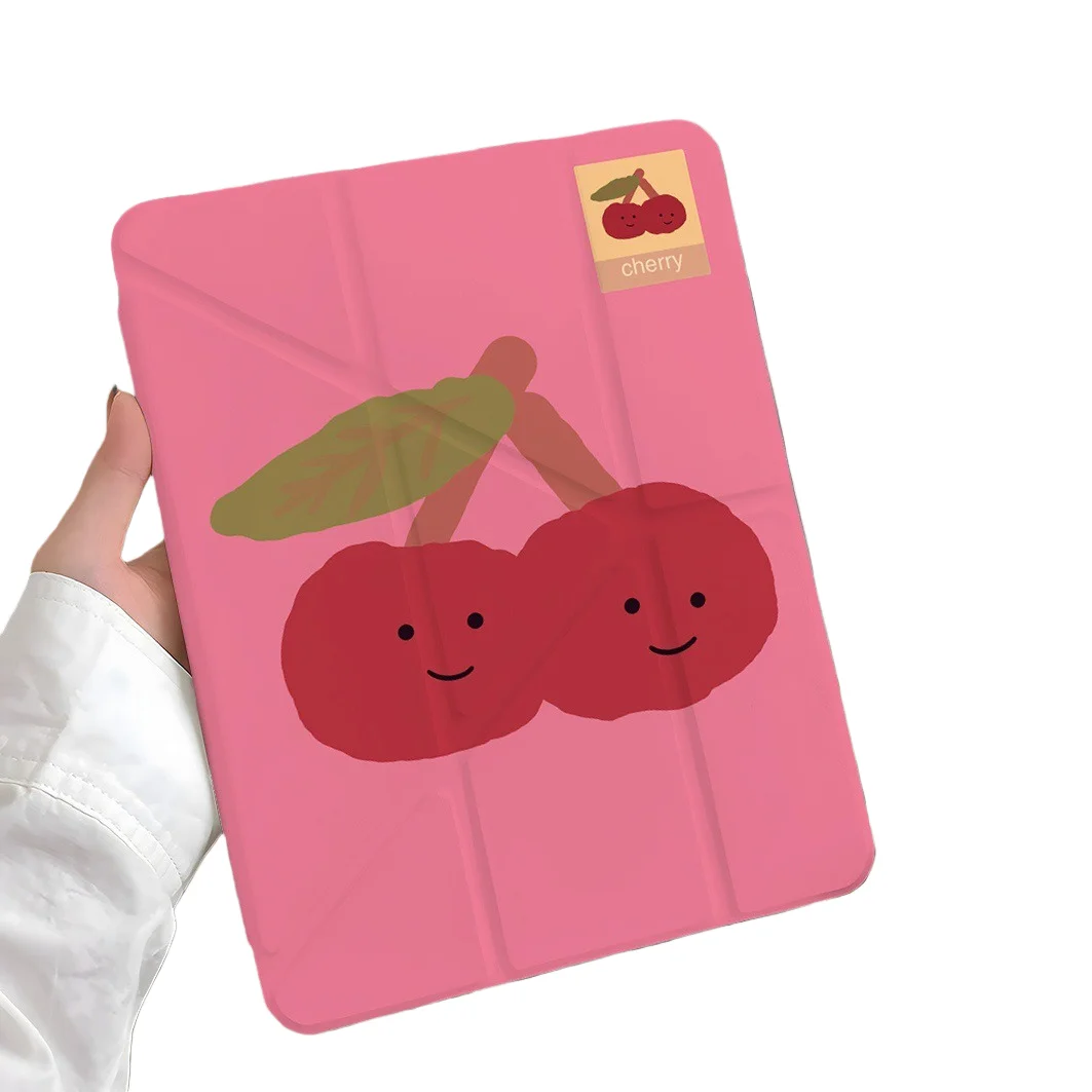 

Two Cherries Pen Slot Tablet Case For Mini7 6 iPad Pro2024 2022 2021 2020 2019 2018 2017 11 10 9 8 7 6 5 Air7 6 5 4 3 2 1 Cover