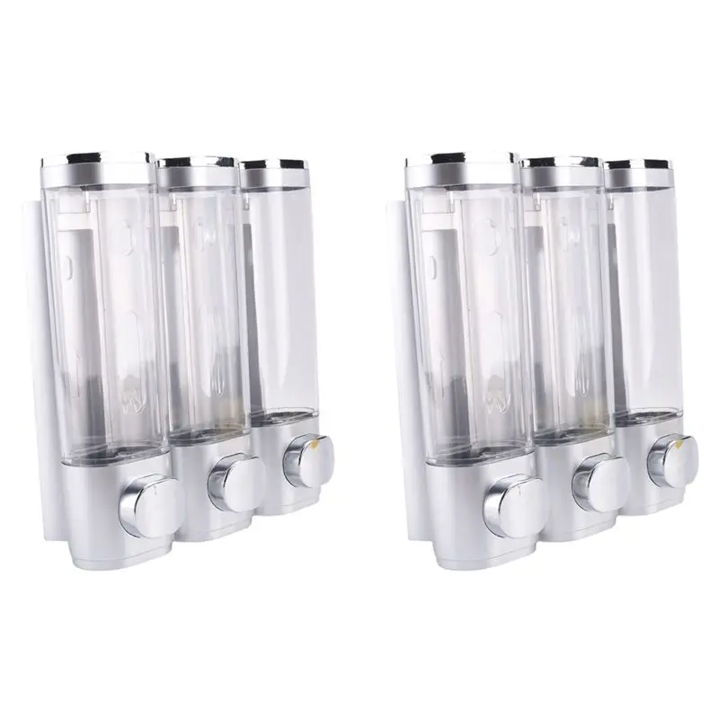 2X 3-In-1 Room Wall Mounted Bathroom Shower Pump Dispenser And Organizer - Can Be Used For Shampoo,Conditioner,B-AT36