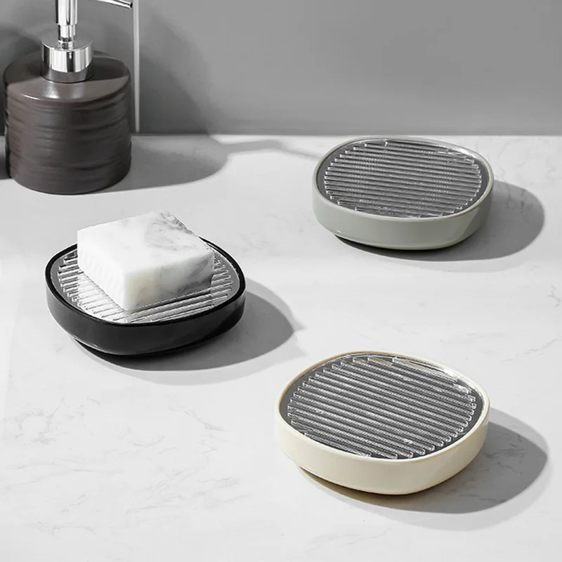 

Nordic Ins Soap Box Perforation-free Single-layer Drain Box Keep Soap Dry Removable Soap Dish Bathroom Soap Box Accessories