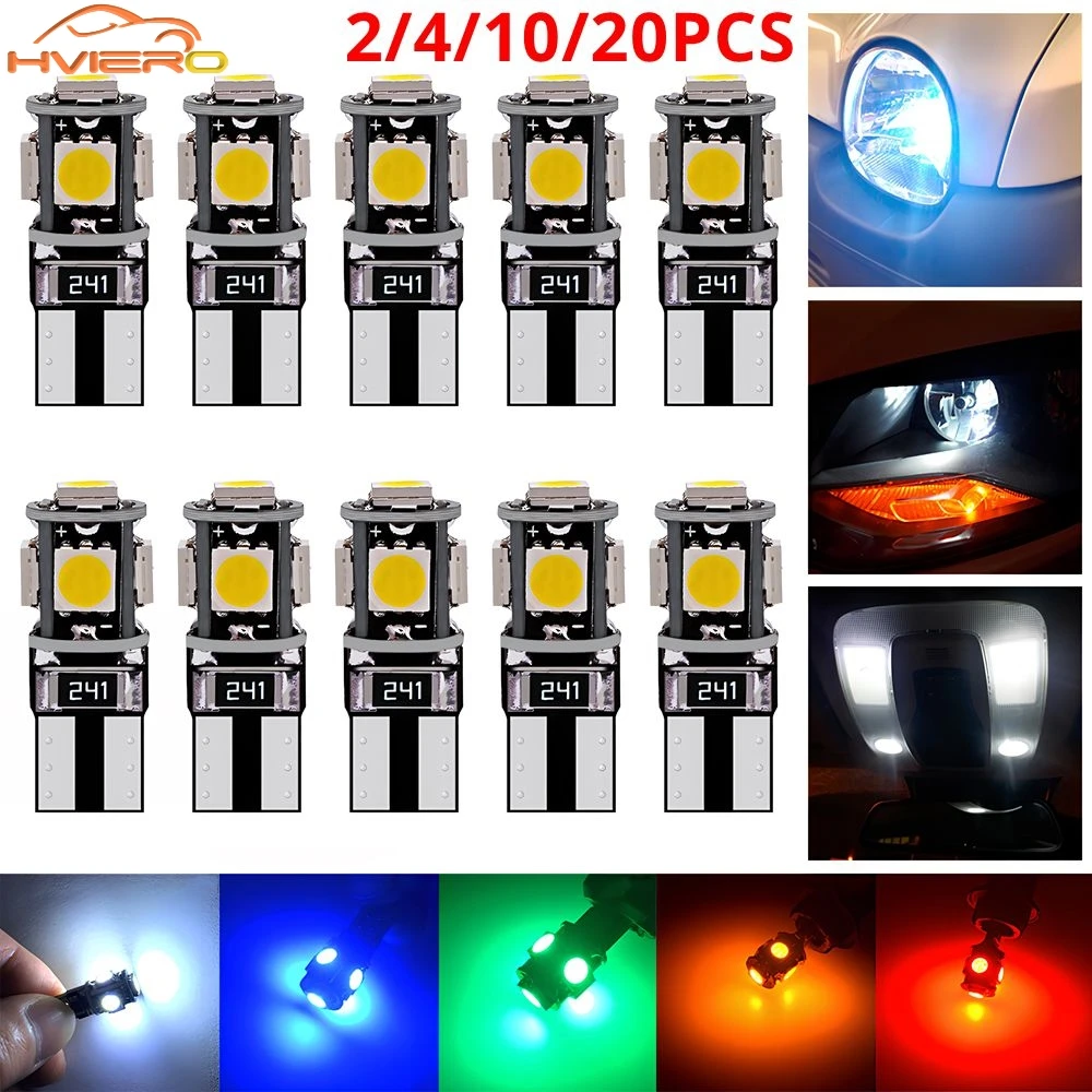 

2/4/10/20X License Plate Waterproof T10 5050 5SMD Auto Brake Led Canbus Interior Reading Bulb Dome Dashboard Lamp Reverse Light