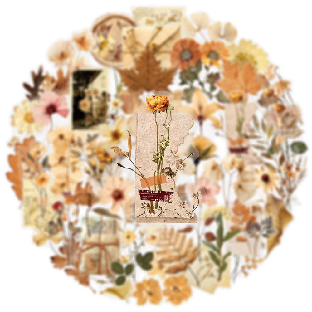 10/30/50pcs Del Fumetto Dell'annata Foglie Appassite Fiore Adesivi FAI DA TE Del Computer Portatile Del Telefono Frigo Decorazione Decalcomanie Per Bambini giocattoli classici