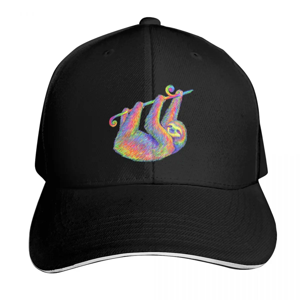Hanging Around - Psychedelic Sloth Baseball Cap Ball Cap tactical cap Unique hats Luxury Hat Men's Caps Women's
