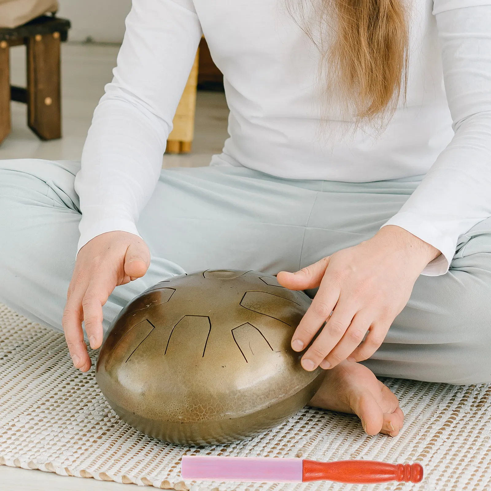 

Music Meditation Sound Bowl Mallet Rubber Wood Striker Durable Sweet Voice Silent Distance Practical Accessory Singing Bowls