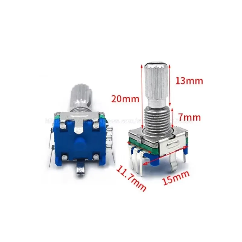 5PCS EC11 20 Position 360 Degree Rotary Encoder Digital potentiometer 5Pin 15/20MM With A Built In Push Button Switch knob cap