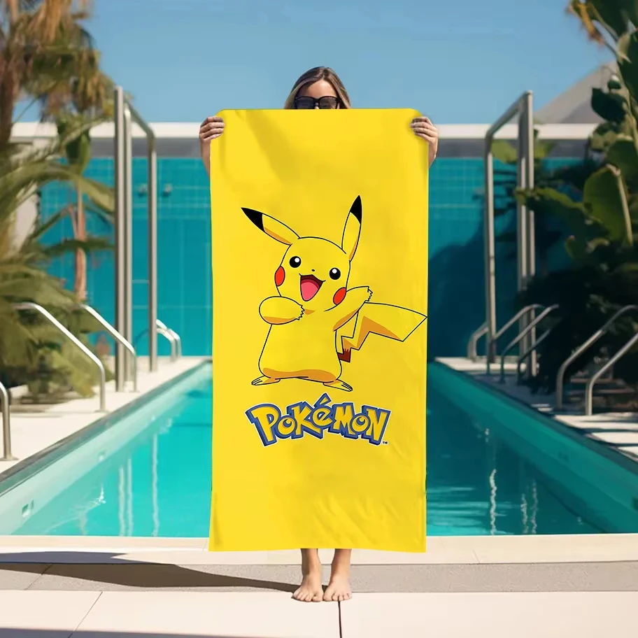P-Pokemon Towel Multi Size, Quick Dry Absorbent Soft for Swimming Camping Spa Sauna Travel Home Birthday Gift for Kids Fans