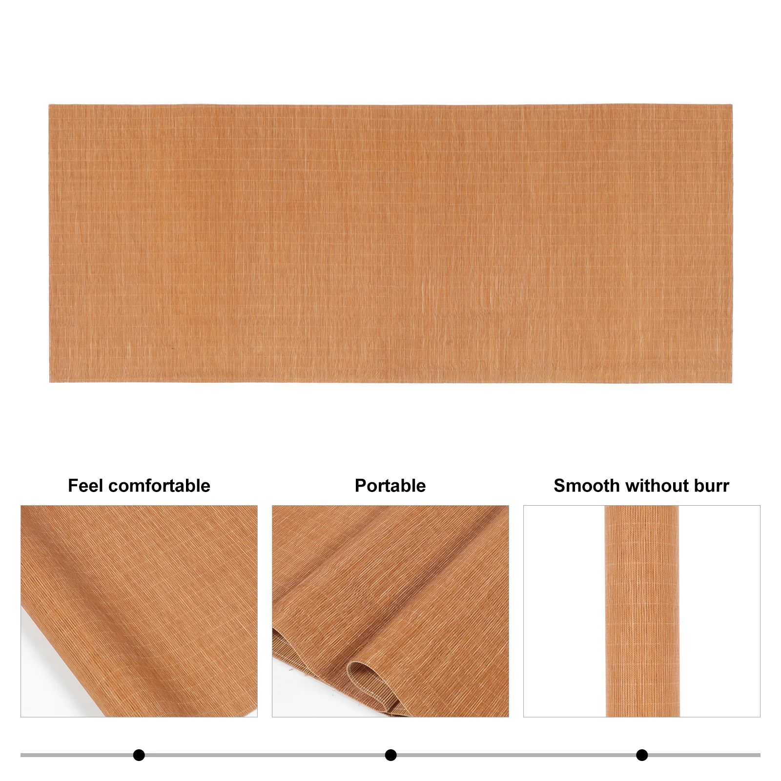 

Bamboo Tea Mat Runner Brown Cushion Sturdy Easy Clean Tea Table Runner Placemat Hotel Restaurant Decoration