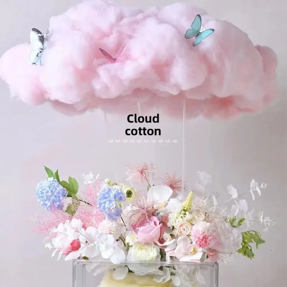 10 Sheets DIY Wrapping Colorful Fluffy Cloud Cotton 25x80cm Handmade Bouquet Packaging Floral Decoration Materials