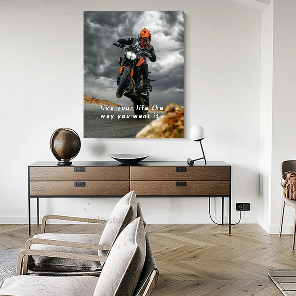 Home Design High Printing Poster, Motorcycle Wall Decor, Canvas Prints, Decoration, Hogar Moderno