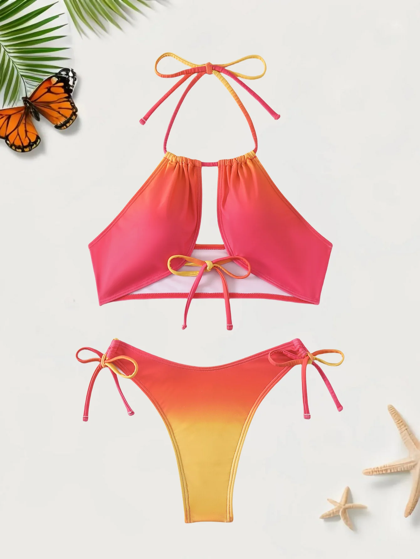 Push Up Swimsuit Women High Waist Sexy Bikinis Set Two Piece Swimsuit Backless Swimsuit 2024 Summer Beach Women Swimsuit