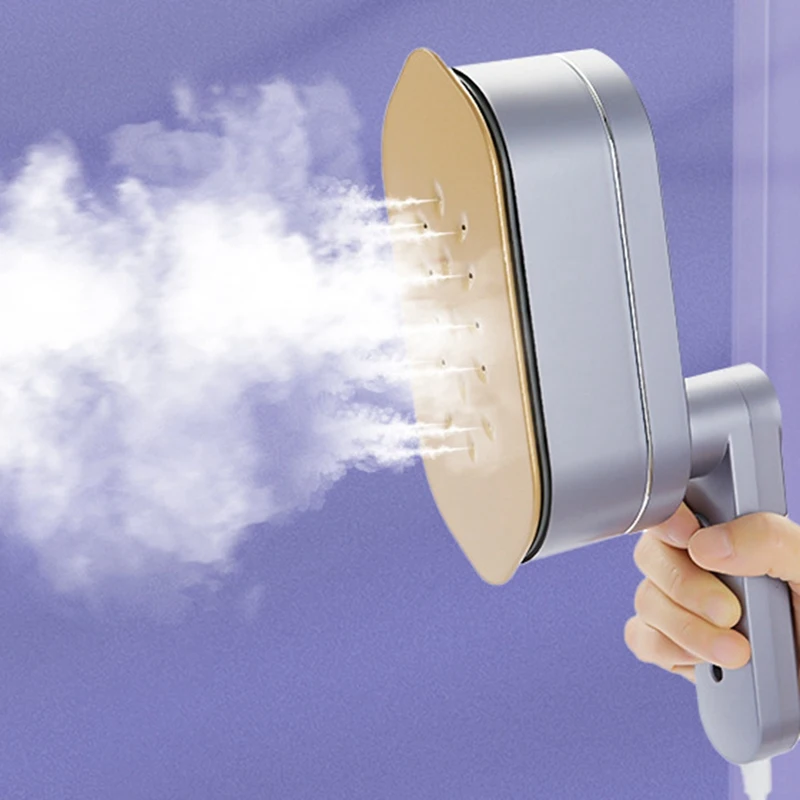 Vaporizador para ropa Plancha de vapor portátil 1200W para tela variable, 180 °   Plancha giratoria para el hogar y los viajes Enchufe estadounidense-Blanco Durable