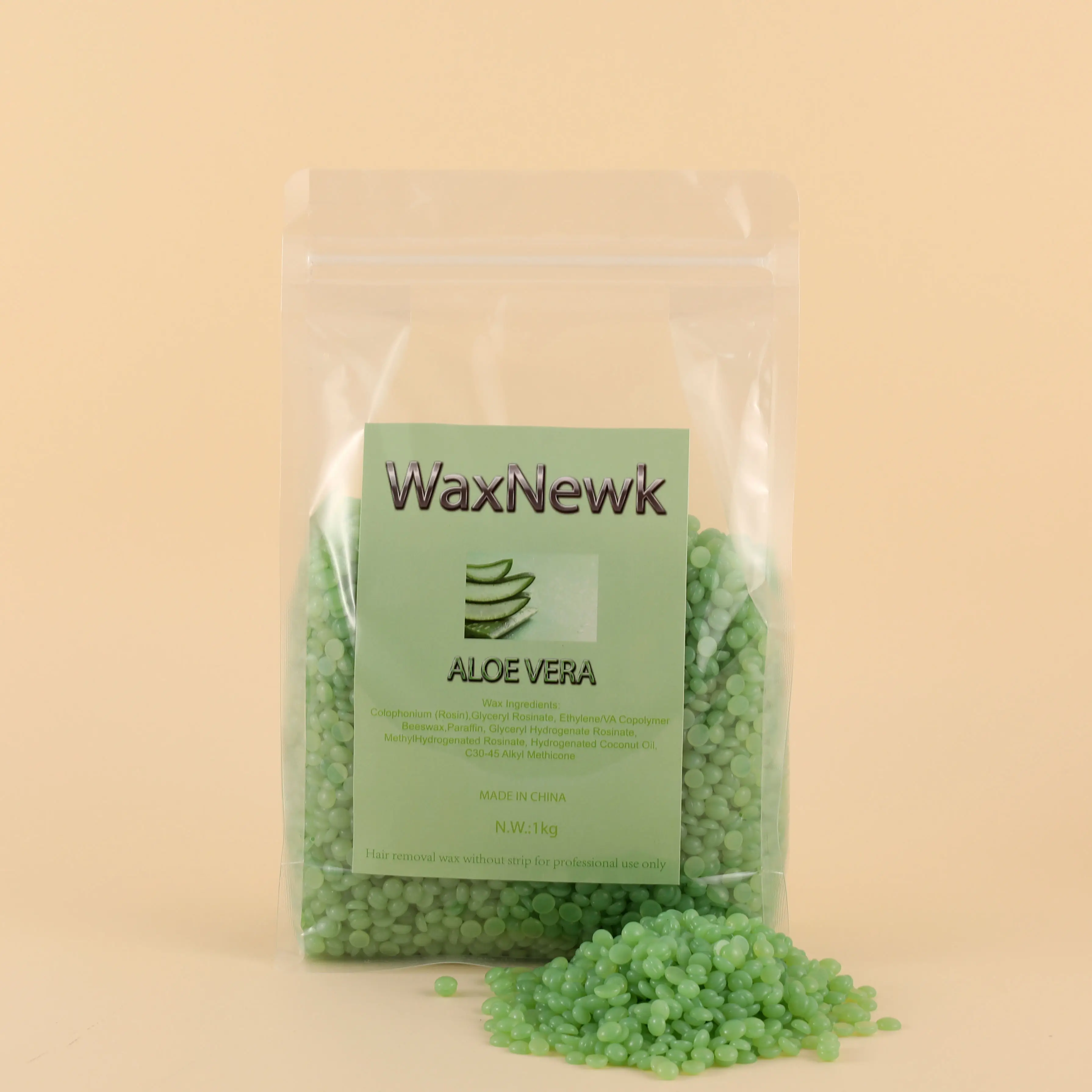 WaxNewK Aloe vera wax hair removal 2.2LB waxing beads dry fast painless 1kg bag Hard Wax Beans