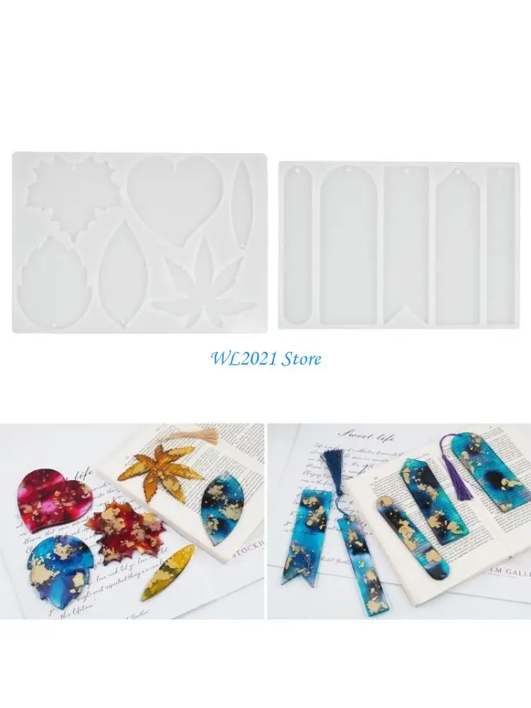 

G5GC Silicone Mold for Crafting Long Bar Pendant and Tags Epoxy Resin Casting Mould for DIY Neckalce Keychains Charm Making
