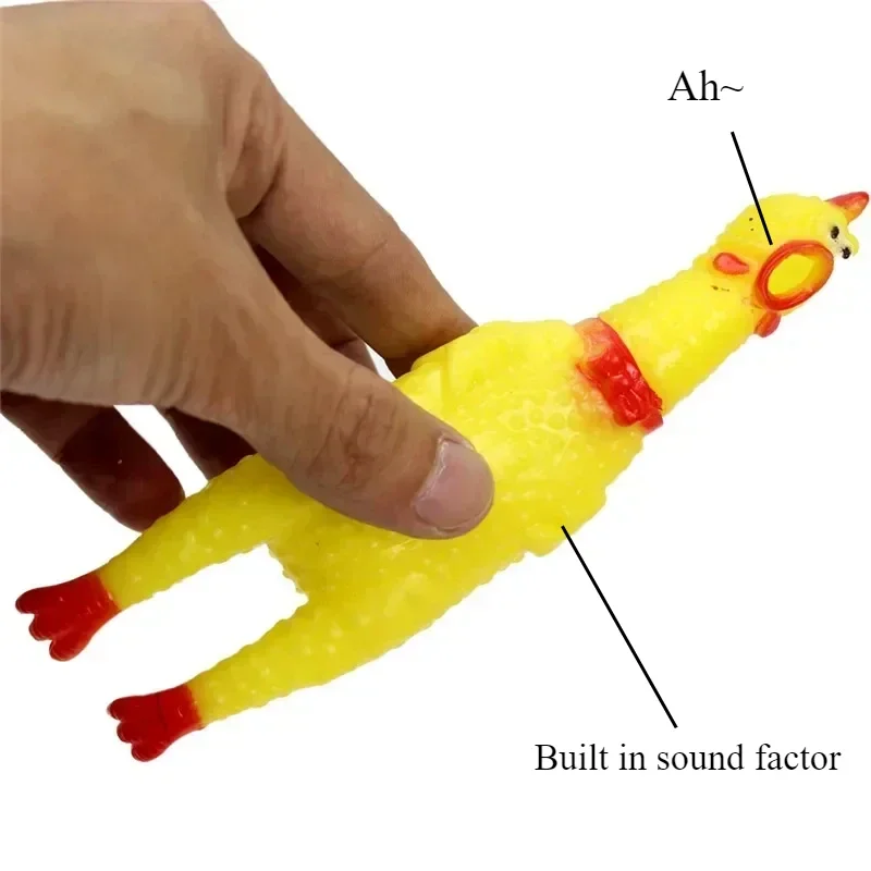 30cm 17cm 40cm Rubber Screaming Chicken Squeeze Squeaker Chew Sound Pets Toy Dog Toys Shrilling Decompression Funny Gadgets