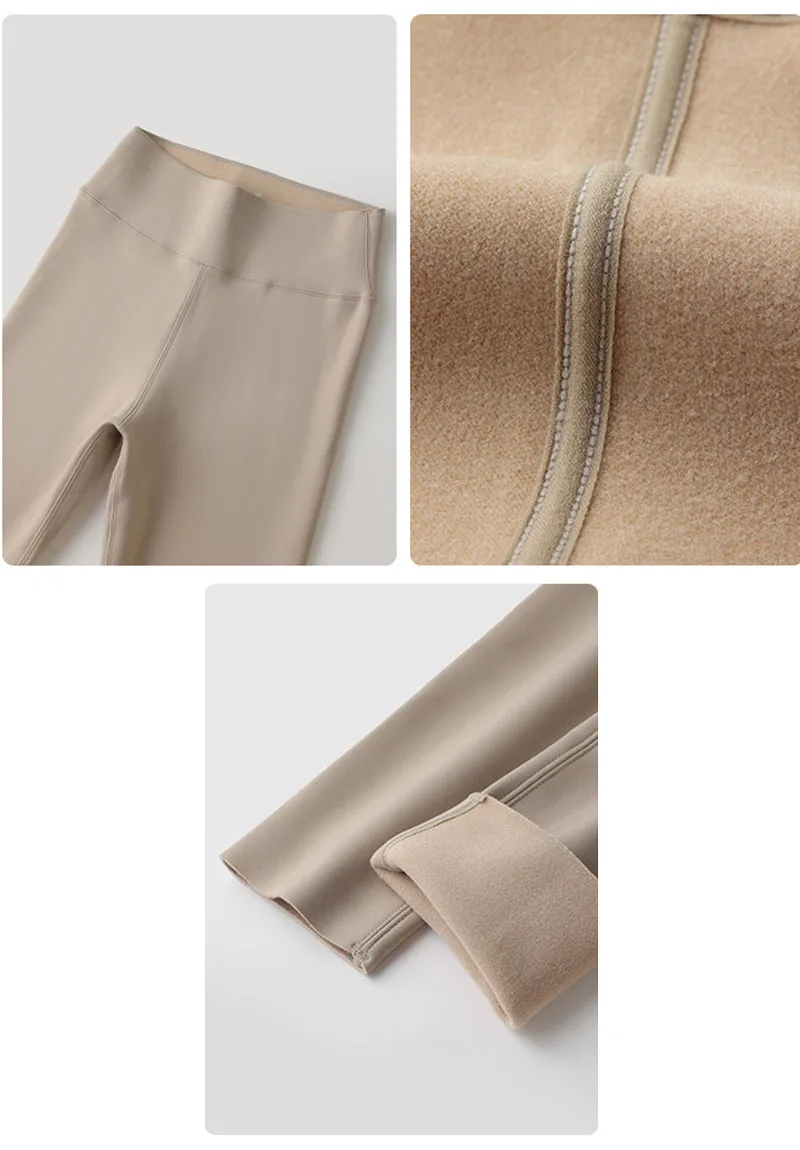 Korean High Waist Plus Velvet Warm Leggings Solid Color Tight Elasticity Outdoor Wear Sharkskin Leggings Winter Yoga Leggings