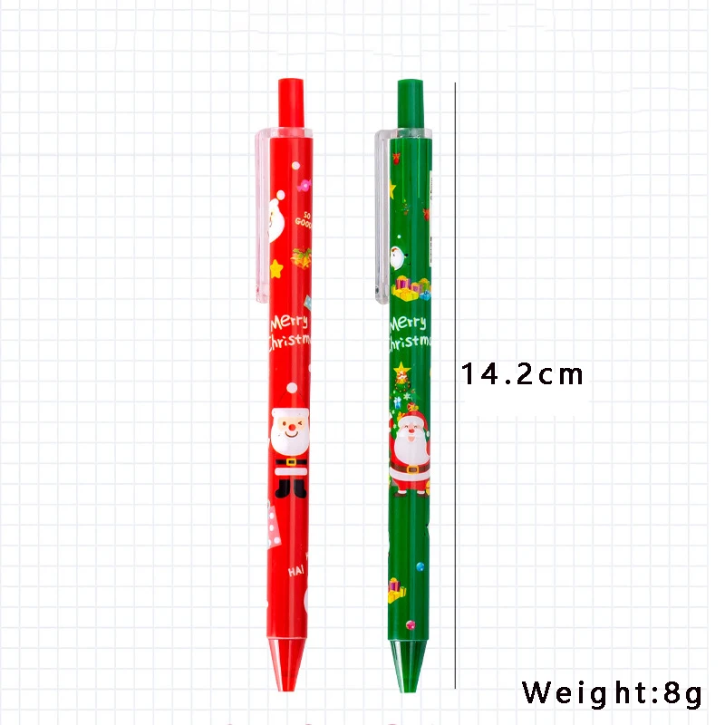 12pcs Children Cartoon Christmas Series Press 0.5mm Gel Pen Student School Office Stationery Kids Reward Gifts