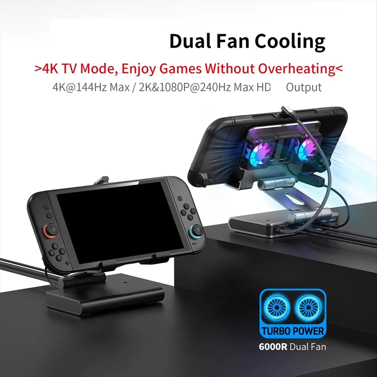 Top Sale Docking Station for Switch 2,Dual Cooling Fan, 4K@60Hz , 1000 Mbps Ethernet,100W Fast Charging Docking for Switch 2