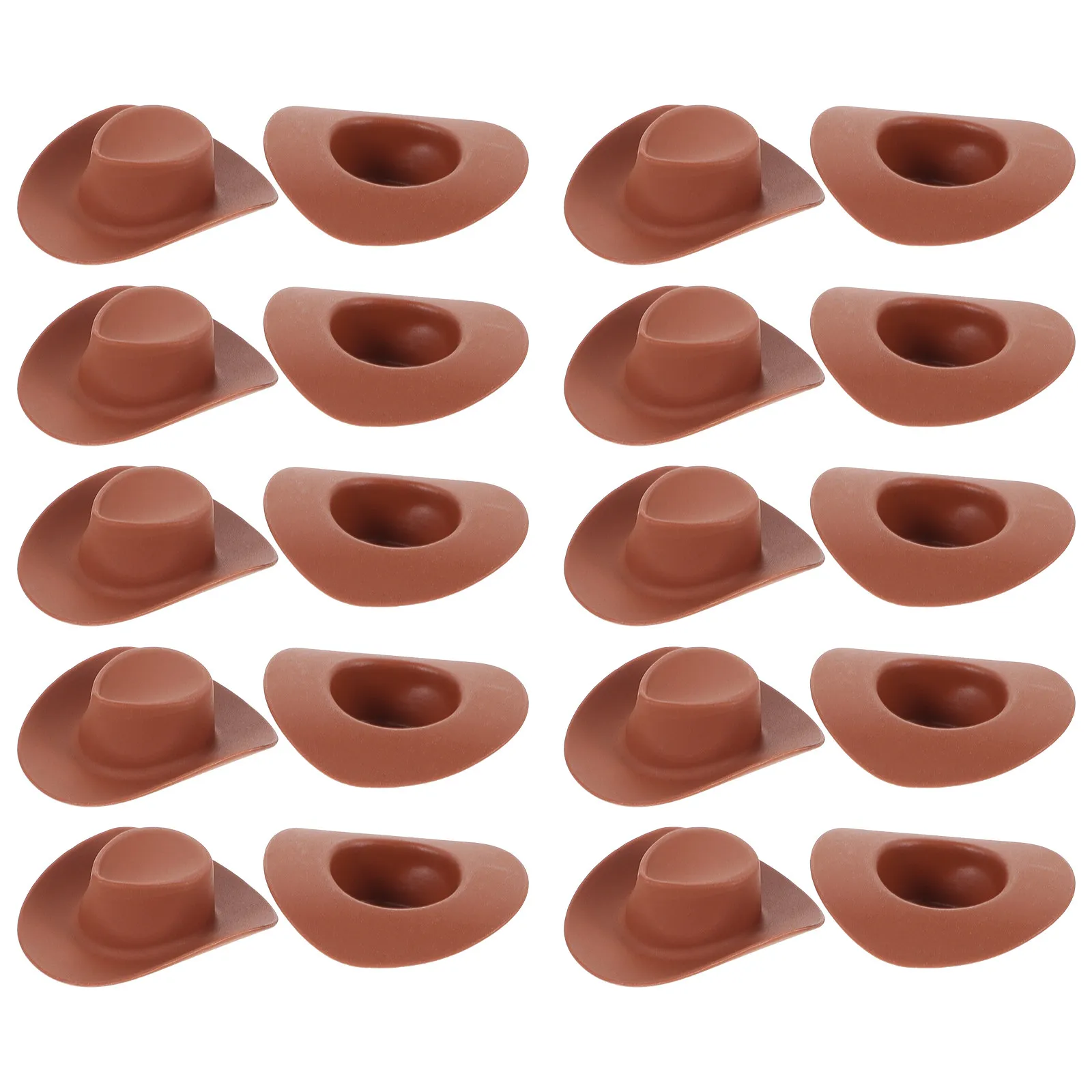 

20Pcs Miniature Cowboy Hat Small Plastic Ornament for Crafts Miniature Hats Decoration Accessories Hats Small Hat