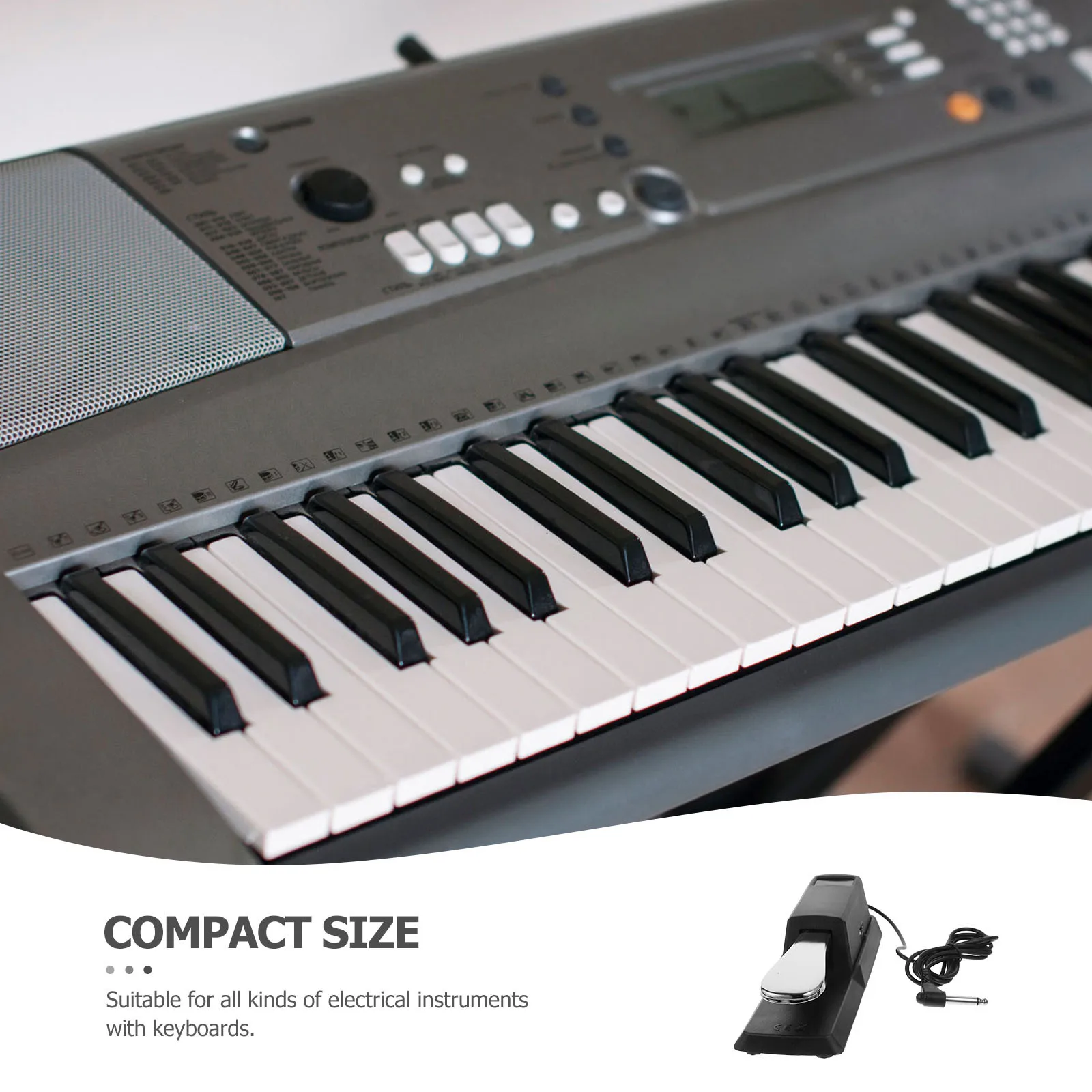 

Sustain Pedal For Keyboard Durable Alloy Foot Pedal With Non-Slip Pad Half-Pedal Function Universal Digital Piano