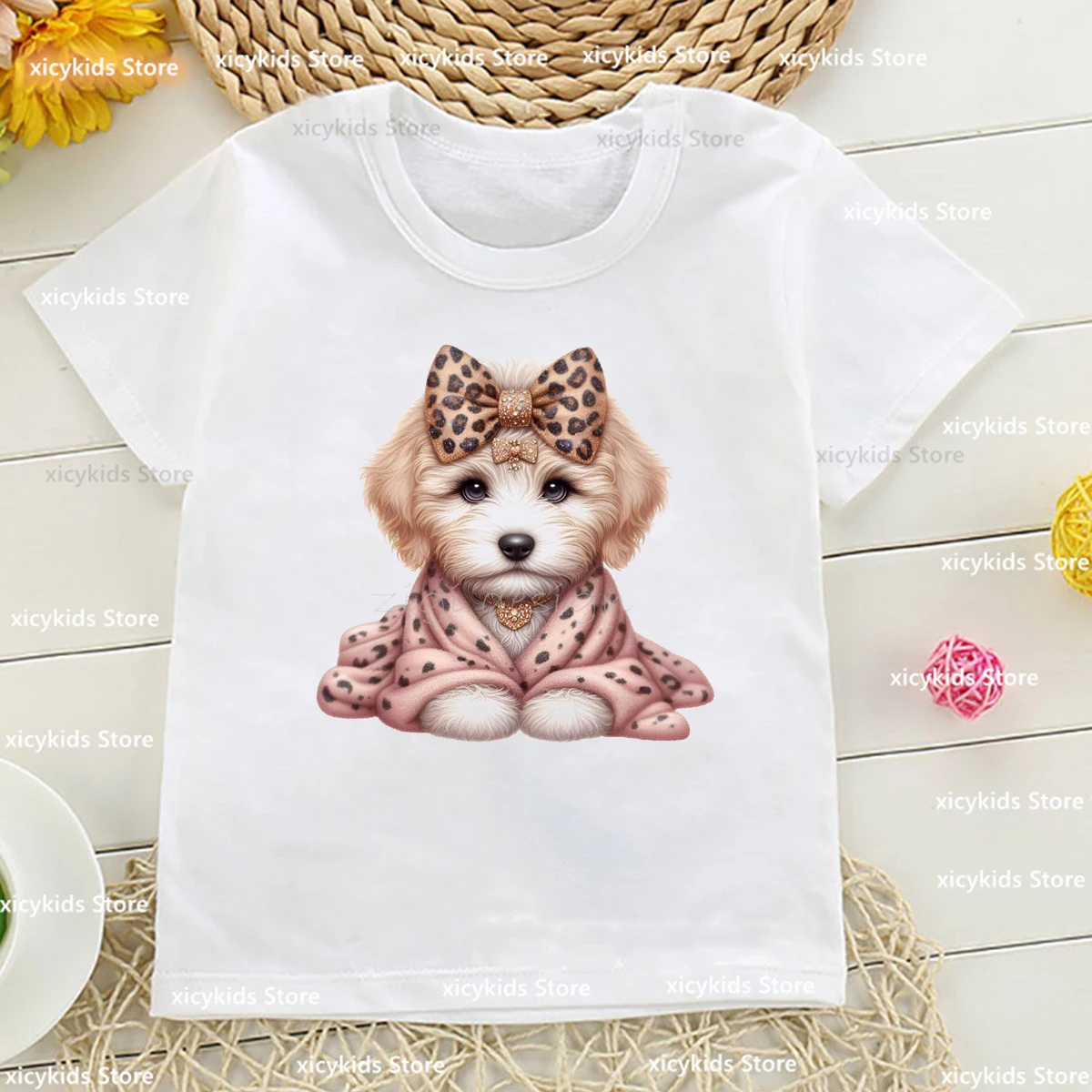 

Newly Girl T-Shirt Funny Labradoodle Dog Print Kids Tshirt Fashionable Children'S School Shirt Cute Toddler Tshirt Girls Clothes