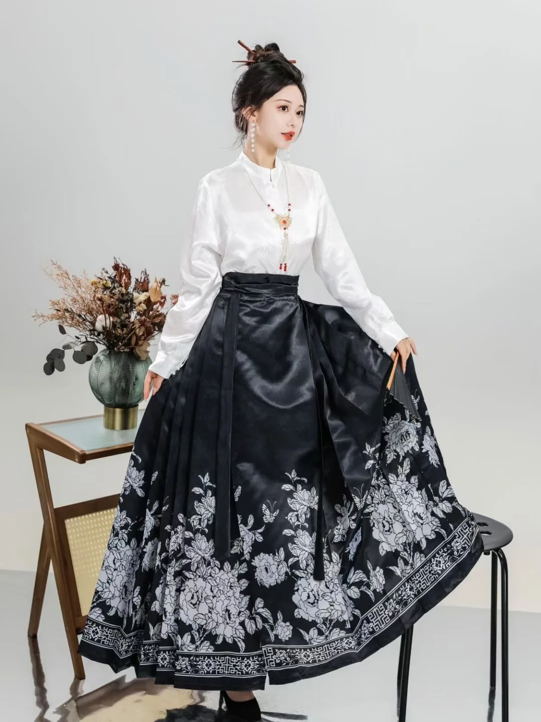 Improved daily horse face skirt set top commuting new Chinese Ming style Hanfu high waisted Chinese style Hanfu dress