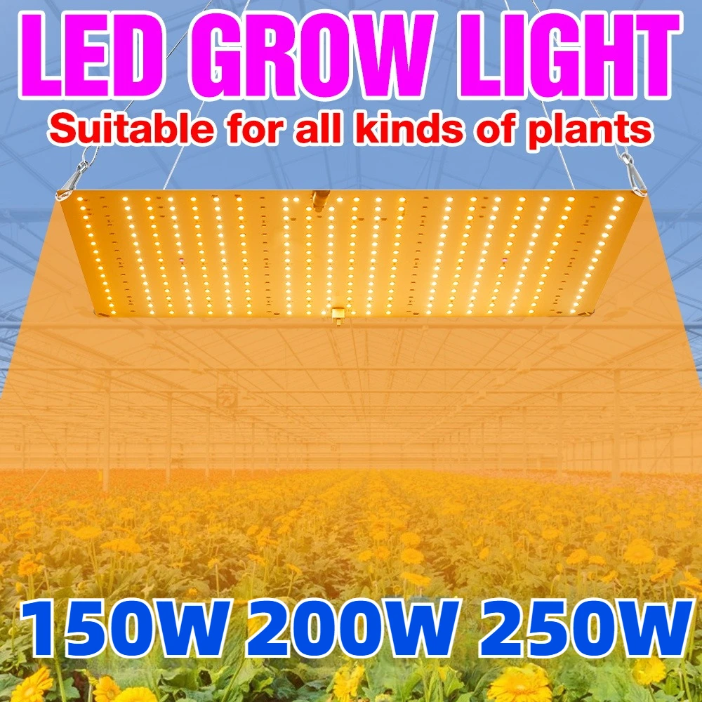 

250 Вт светодиодный светильник полного спектра для выращивания растений, квантовая доска, УФ-заполняющая лампа для комнатной теплицы, палатки, овощей, цветов, гидропоники, освещение