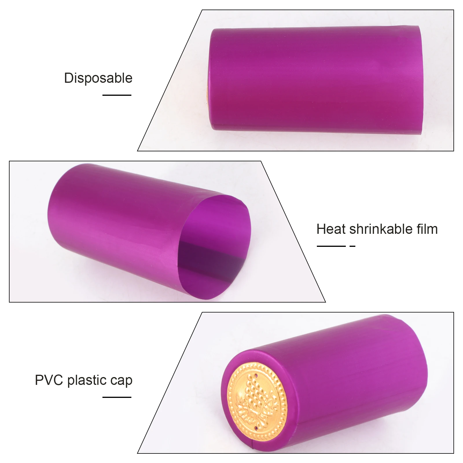 

100 Pcs Wine Bottle Film Red Sealing Bottles Plastic Heat Shrink Capsule Stopper