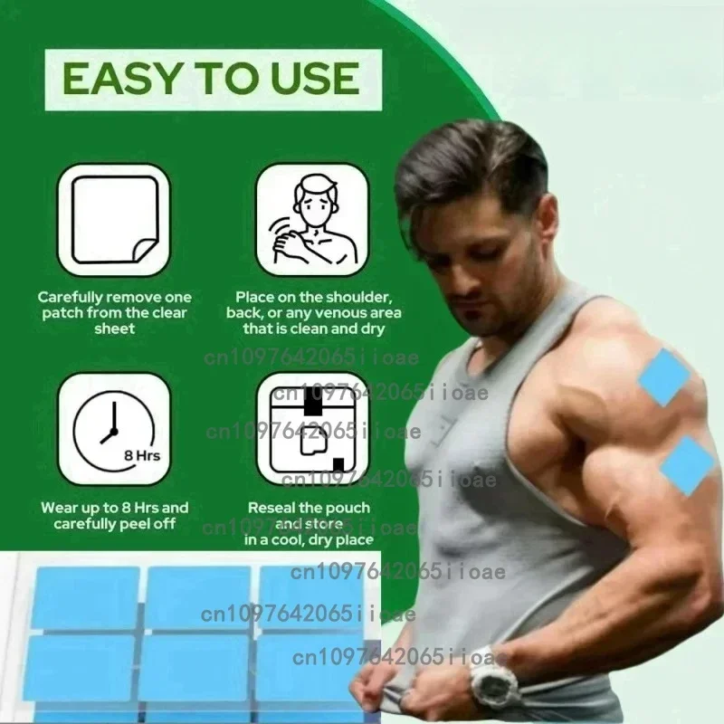 30 Patches Testosterone Booster Transdermal Patches for Men, Enhance Performance Support Muscles and Strength