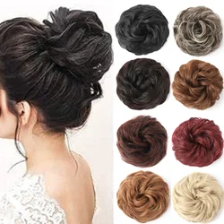 Messy Bun Hair Piece Wavy Curly Scrunchies Synthetic Chignon Ponytail Hair Extensions Thick Updo Hairpieces for Women