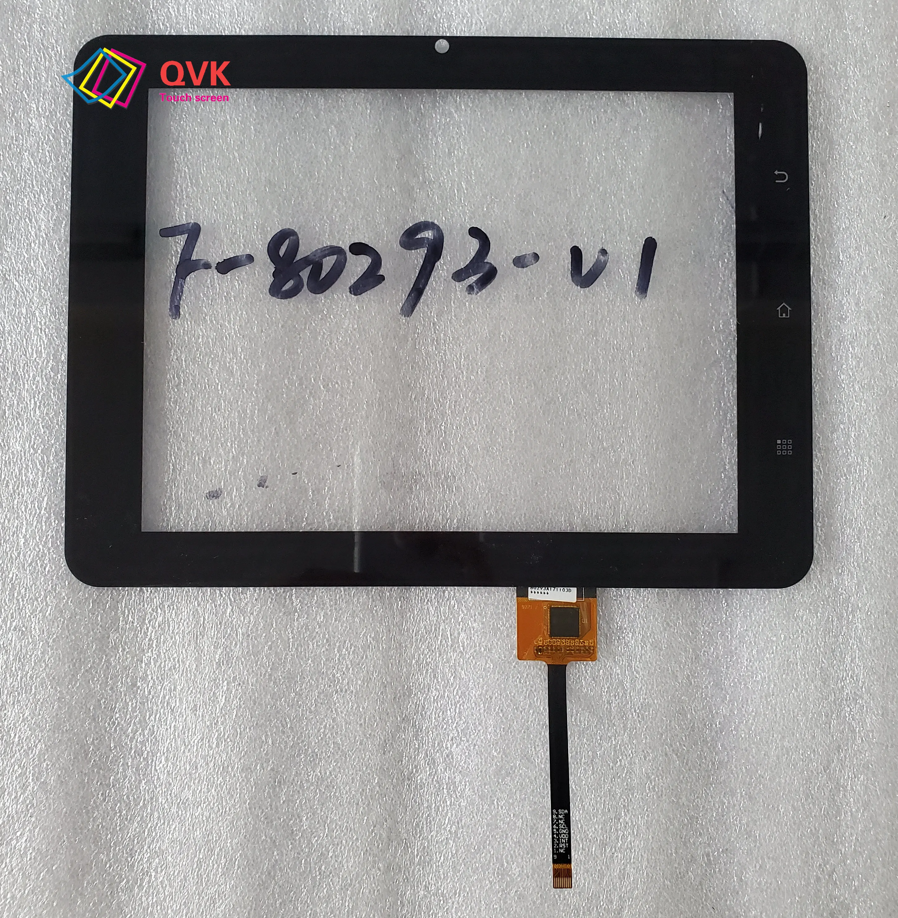 

Black 8 Inch touch screen P/N F-80293-V1 Capacitive touch screen panel repair and replacement parts free shipping