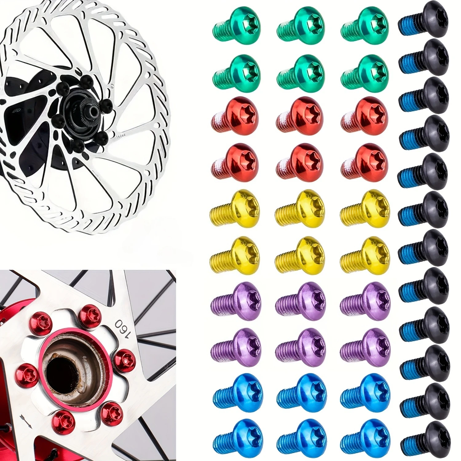 AliExpress NONE 12pcs Bicycle Disc Brake Rotor Torx Bolts T25 M5x10mm Stainless Steel MTB Road Mountain Bike Fixing Screws Cycling Accessory