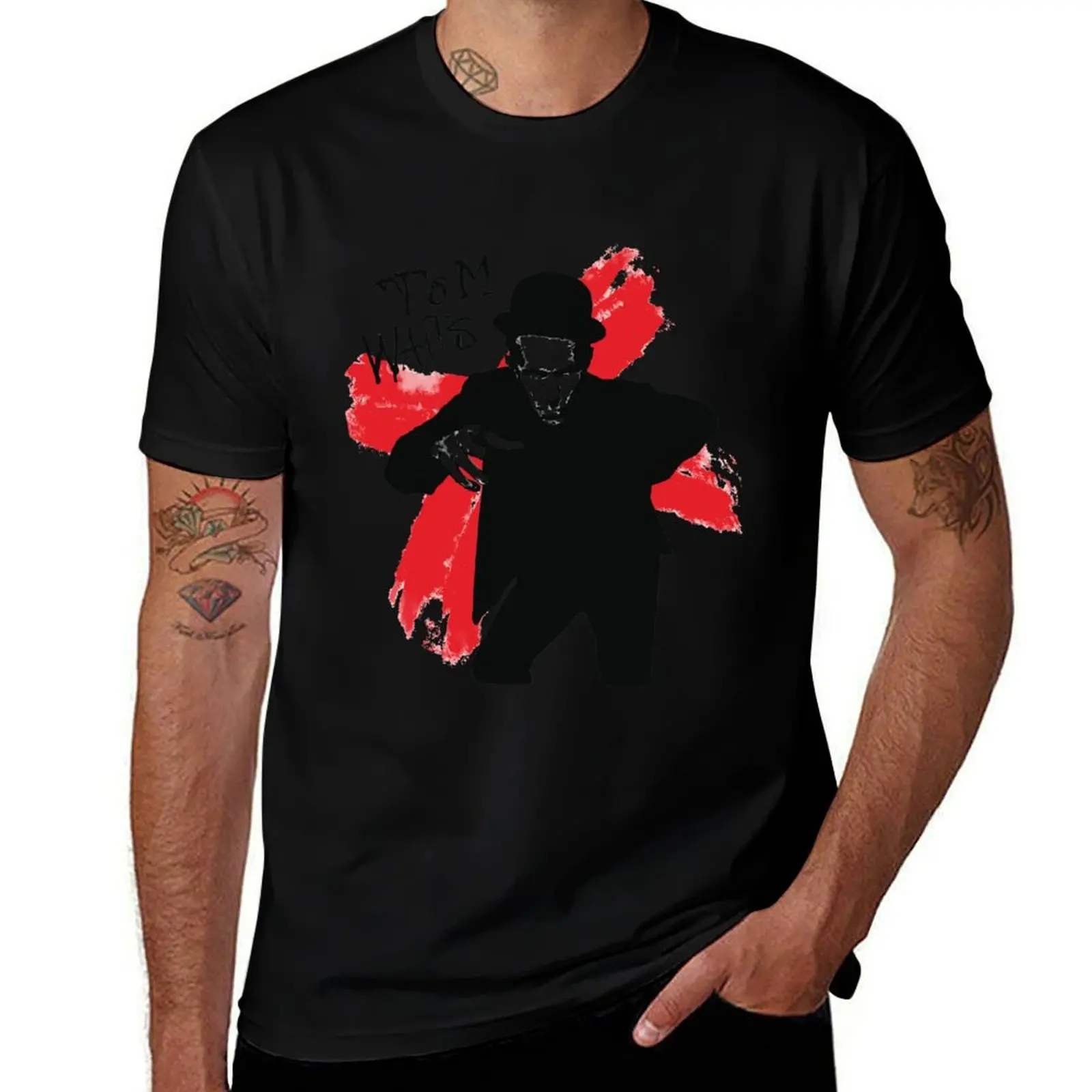 

Tom Waits Paint Graphic T-Shirt Anime t-shirt anime clothes oversized graphic tee mens t shirts casual stylish