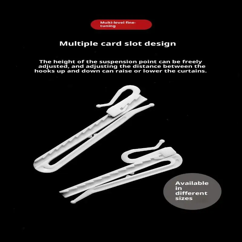 50 шт. крючки для подвешивания штор, кольцо для окна, белый пластик, утолщенный крючок для штор с регулируемой высотой для домашних штор, высокое качество