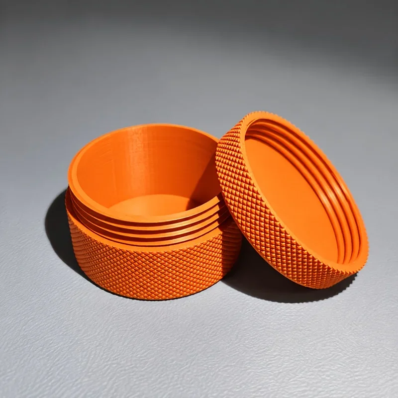 3D Printed Screw Top Storage Box, Portable Mini Hard Case, Small Parts Organizer for Desktop Workspace