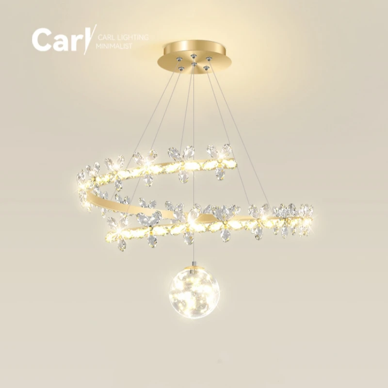 lustre de teto dourado flor de cristal luz de petalas criativas no quarto moderno minimalista salao de led sala de jantar 01