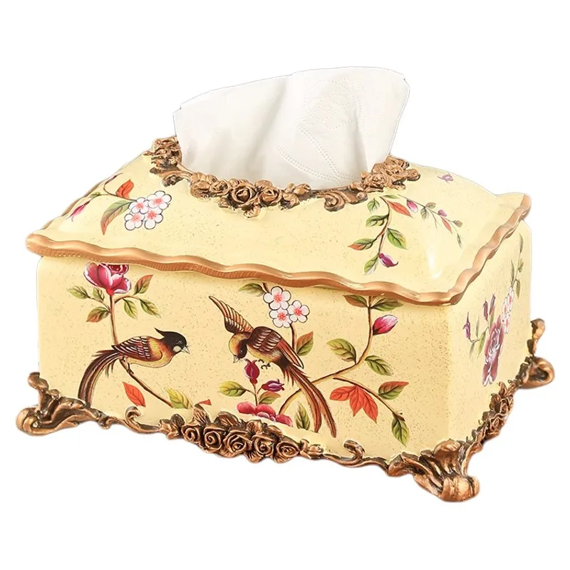 

American style luxury retro tissue box, European style high-level creative decoration ornaments