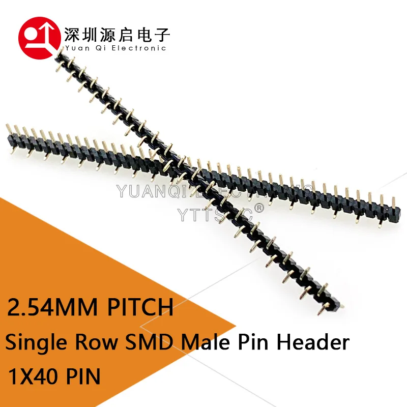 5PCS SMD SMT 1X40 PIN Single Row MALE 2.54MM PITCH PIN Header Strip Connector 40 PIN 1*40 40p 40PIN FOR PCB BOARD